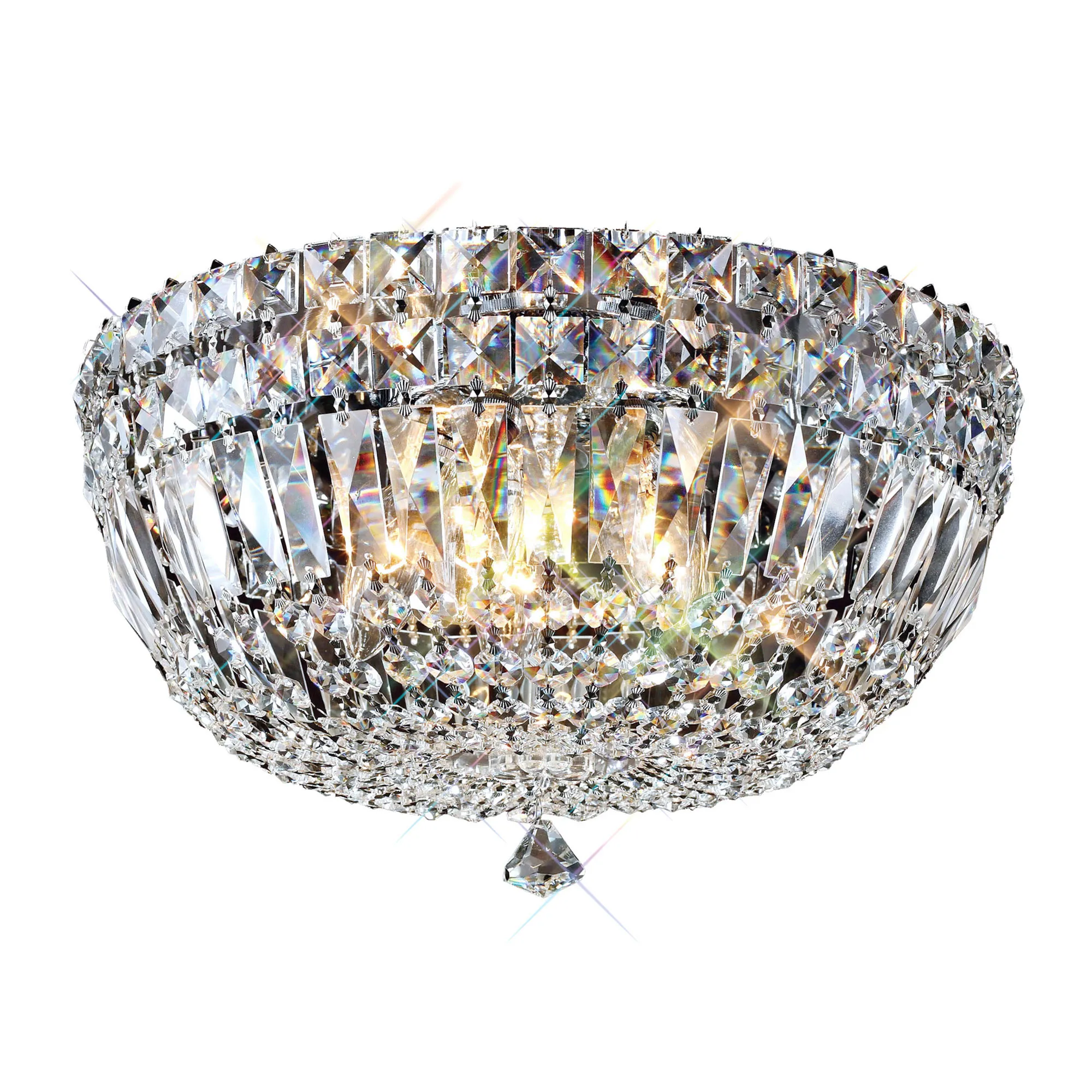 Georgina Crystal Ceiling Lights Diyas Flush Crystal Fittings